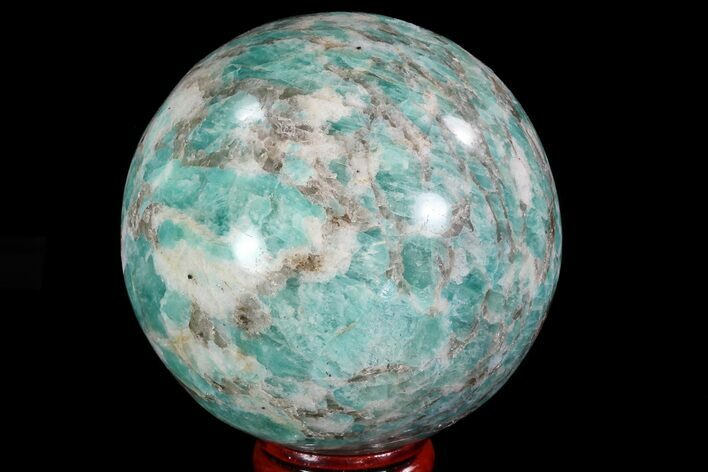 Polished Amazonite Crystal Sphere - Madagascar #78740